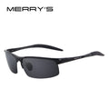 MERRYS Men Polarized Sunglasses Aviation Aluminum Magnesium Sun Glasses For Fishing Driving Rectangle Rimless Shades S8277